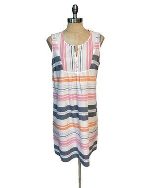 Tommy Bahama Vitamin Sea Stripe Cotton Shift Dress Sheath Coastal Medium